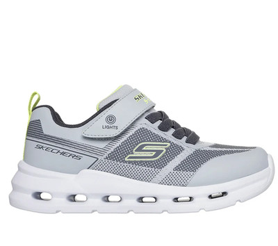 Skechers Glide Step S-Lights Jungen Sneaker in Grau & Limette