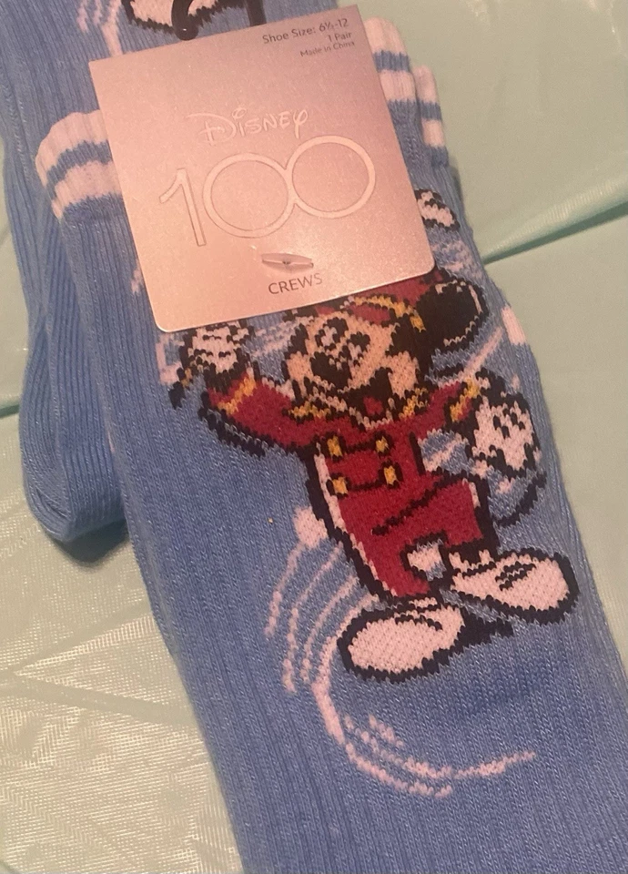 Nuevo con etiquetas Calcetines Disney Mickey Mouse Crew 100 Aniversario Ediciones Niños Talla 6-12 Nuevos Foto 2 de 4