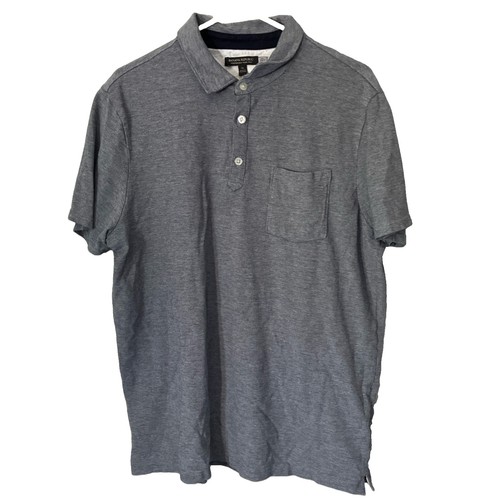 Banana Republic Performance Pique Polo Shirt Mens XL Grey Blue Heather BR+