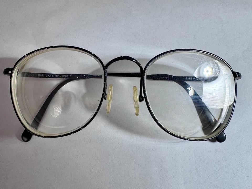 DE COLECCIÓN JEAN LAFONT PARIS GAFAS FRANCIA NEGRO SALPICADURAS MONTURAS DE DISEÑADOR SOLAMENTE Foto 3 de 4