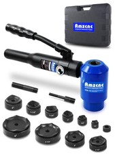 AMZCNC Hydraulic Knockout Hole Punch Driver Kit 1/2 to 4 12TON 1/2" 4" , Blue