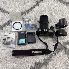 Canon EOS 77D DSLR Camera 18-135mm USM Lens EW-73D EW-78D Hood Filters 2 battery