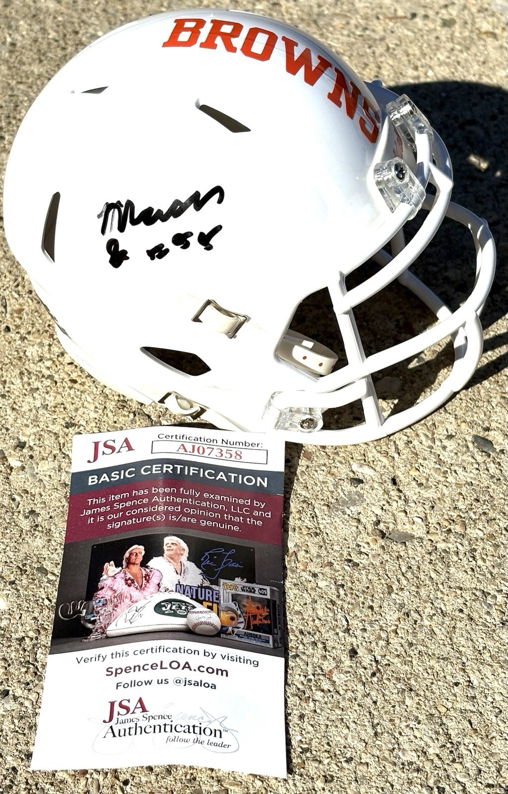 MASON GRAHAM SIGNED Mini Helmet JSA COA CLEVELAND BROWNS 