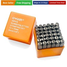 Professional 36Pcs. Steel Metal Stamp Set,1/4 6mm,Steel Number and Letter Pu...