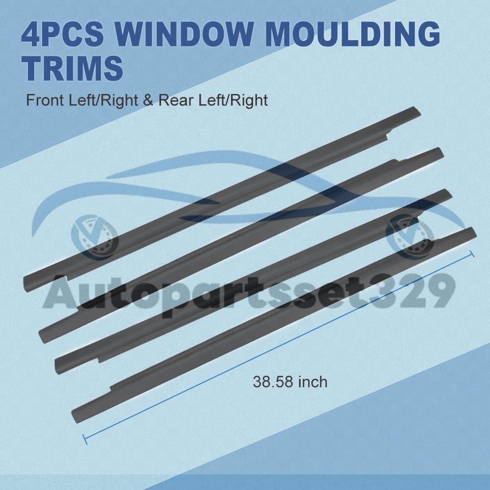 4Pcs For 2000-2006 Toyota Tundra Double Cab Weatherstrip Outer Lower Window