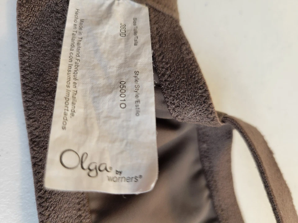Olga Underwire Bra by Warner's Greenish Brown Gentle Lift Full Figure Size 38DD - Image 2 of 4