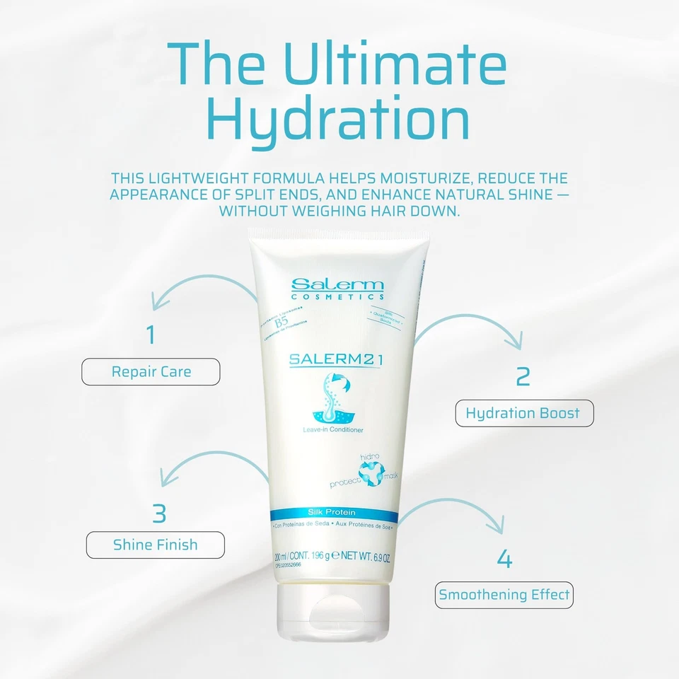 Salerm Conditioner Leave-In Damaged Hair Silk Protein B5 – Twin Set (2 x 200 ml) - Image 3 of 4