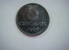 Brazil 1969 5 Centavos Brazil Cruzeiro (2nd) 5 Centavos (Liberty head) Coin