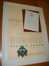 1928 Pierce Arrow Model 81 Upscale-mag Car Ad-saoutchik Letter- Vg 1928 Pierce Arrow Model 81 Upscale-mag Car Ad-saoutchik Letter- Vg