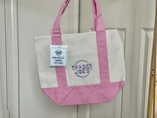 Trader Joe's Mini Tote Bag PINK BRAND NEW