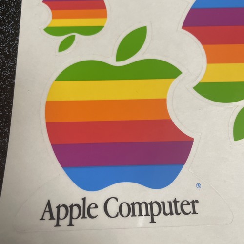 Vintage Apple Computer Rainbow Stickers! Four Stickers Per Sheet - Picture 2 of 4