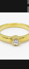 9ct Yellow Gold  natural diamond engagement ring. 