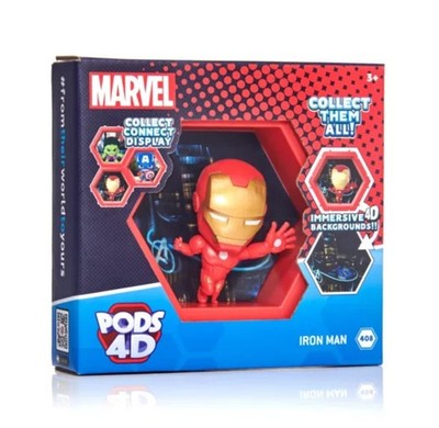 Marvel Pods 4D Sammlerstück - Iron Man Collectible Pod mit 4D-Hintergrund