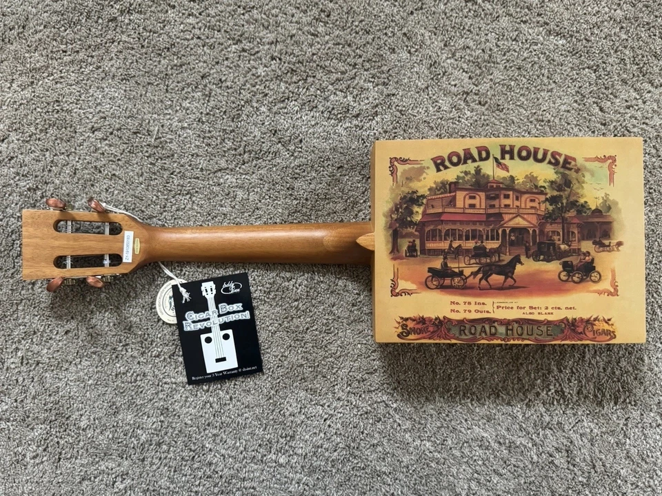 Eddy Finn CG-BX-1 Road House Cigar Box Ukulele with Gigbag - Image 2 of 4