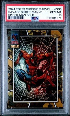 2024 Topps Chrome Marvel  Savage Spider-Man [GOLD] PSA GEM MINT {10}