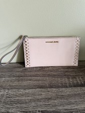 Michael Kors Pink Studded Zip-Around Wristlet...