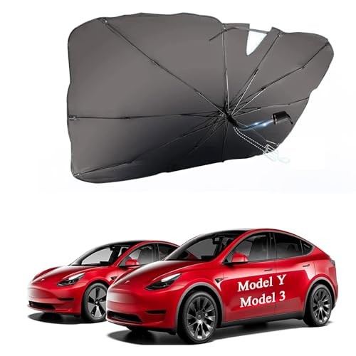 Windshield Sunshade for Tesla Model 3 Model Y 2016-2023, 360° Rotation Umbrella