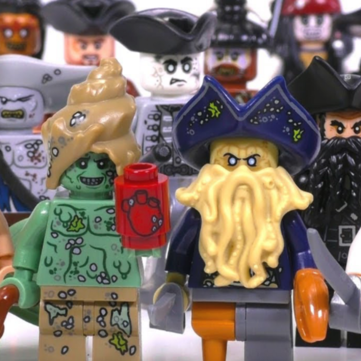 2x Mystery Pirates of the Caribbean Minifigs Lot Davy Jones Lego