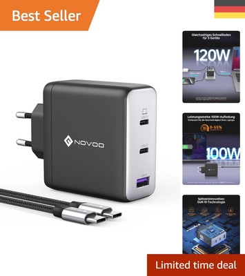 Erweiterte Sicherheit und 120W Leistung: Mobiles USB C Ladegerät mit Kabel