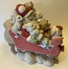 SANTA IN DREAMSICLE LAND signed Kristin sleigh/animals 1st EDITION Christmas '92