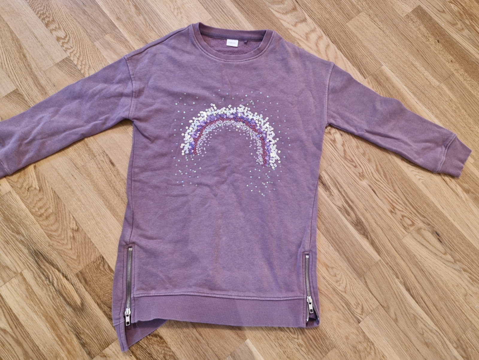 Girls Next  Purple Jumper With Sequin Rainbow Design, Age 9