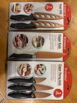 3 Copper Knife Set 9.5'' Knife 78021 & 3 Pairing Knvs 78022 & 2x 9  Knives 78028