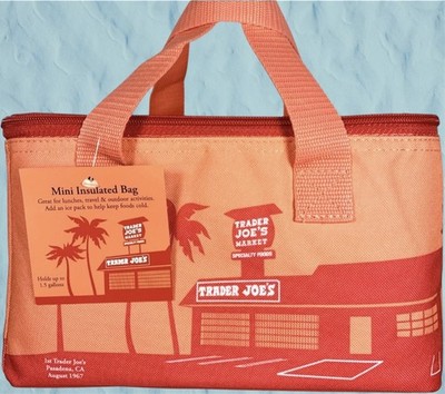 New Trader Joe's Mini Insulated Lunch Box Tote Bag - Peach - Limited Edition
