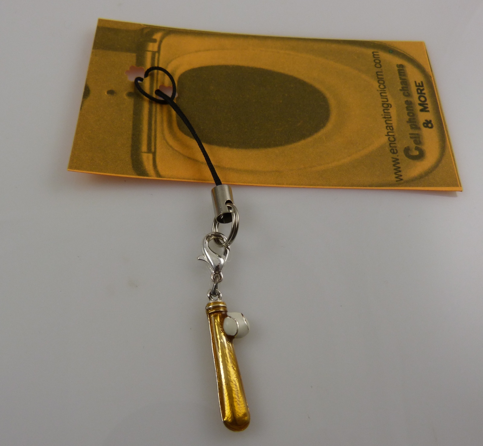 Baseball bat and ball cell phone or purse charm 