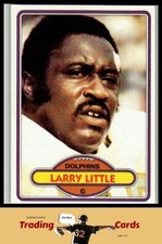 1980 Topps #406 Larry Little Miami Dolphins Football Card EX/NM
