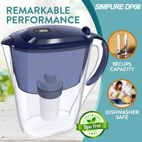 Water Filter Pitcher Jug BPA Free Drinking Purifier 1xFilter 2.6L Large Capacity - Picture 4 of 12