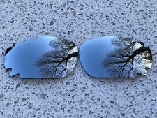 ETCHED POLARIZED SILVER MIRROR VENTED OAKLEY JAWBONE  RACING JACKET LENSES