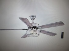 Hampton Bay Janeen 52 in. Indoor Chrome Ceiling Fan with LED Bulbs with Remote
