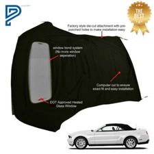 For 2005-2014 Ford Mustang Convertible Soft Top W/ DOT Heated Glass Window Black