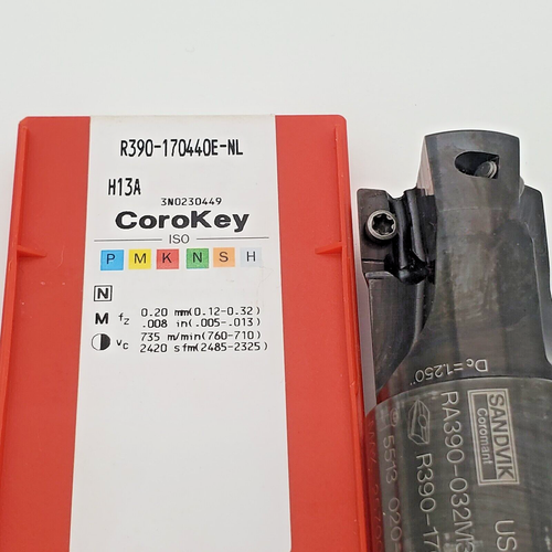 NEW Sandvik 1.250" Indexable Endmill w/ 10 inserts 345 - Picture 1 of 5