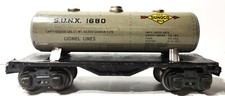 VINTAGE Lionel Lines No 1680 S.U.N.X Sunoco Tank Car O Gauge / J8