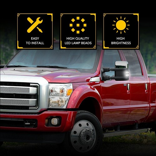 Pair Mirror Side Turn Signal Light Lens For 2008-2016 Ford F-250 F-350 F250 F350 - Picture 4 of 12