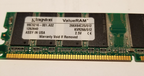 KINGSTON ValueRam KVR266X64C25/512 / KVR266/512 - Foto 1 di 3