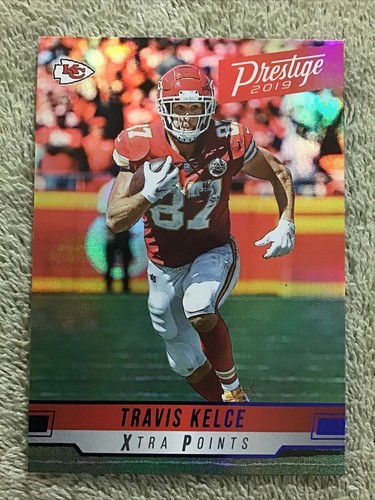 2019 Prestige TRAVIS KELCE Blue Xtra Points Foil Parallel Kansas City Chiefs - Bild 1 von 3