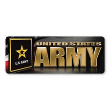 Army Chrome Mini Bumper Strip Magnet