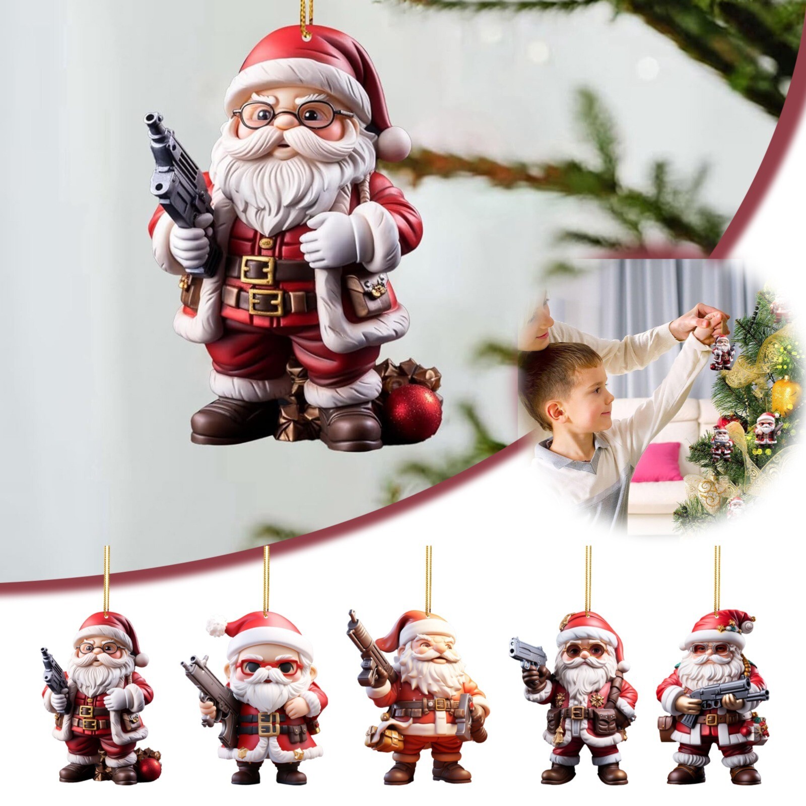 Santa Claus Pendant Christmas Decorations Tree Hanging Decorate Xmas Ornaments