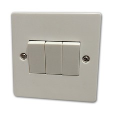 White Plastic Light Switches, USB Plug Sockets, Dimmer & Cooker Switches