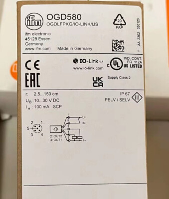 1pcs IFM OGD580 Laser Ranging Sensor OGDLFPKG/IO-LINK/US