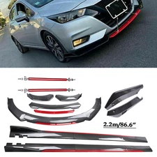 For Nissan Sentra  Front Bumper Lip Spoiler/ Body Kit+Side Skirt Carbon Fiber