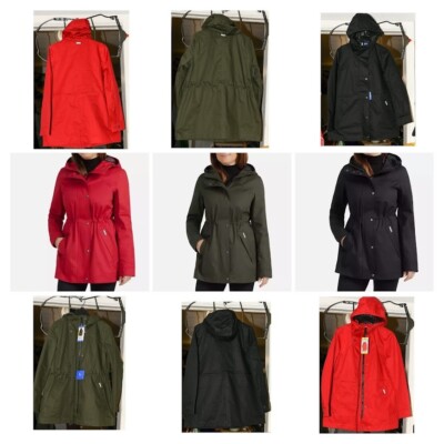NEW Hunter Ladies' Water Resistant Rain Jacket Red, Black, Green