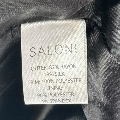 Saloni NEW Velvet Camille Bows Long Sleeve Formal Elegant Midi Dress Size 6 - Picture 9 of 11