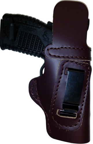LT CUSTOM MAHOGANY OWB Leather Gun Holster YOU CHOOSE:rh,lh-laser-slide-belt-mag - Picture 3 of 12