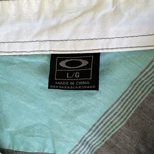 OAKLEY Shirt Men's Size Large Button Up Retro 90's y2K Striped Surf Skate 1402 - Picture 4 of 12