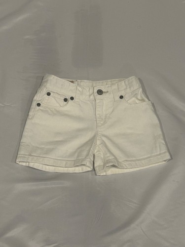 Polo Ralph Lauren Girls Adjustable White Denim Jean Shorts Frayed Hem Size 12