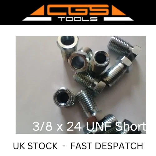 3/8" X 24 UNF Brake Pipe Nuts Short Male for 3/16" Brake Pipe (10)