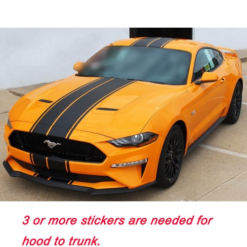 78'' Black Hood Roof Rally Racing Stripe Vinyl Decal Sticker For Ford Dodge Etc - Foto 9 di 12
